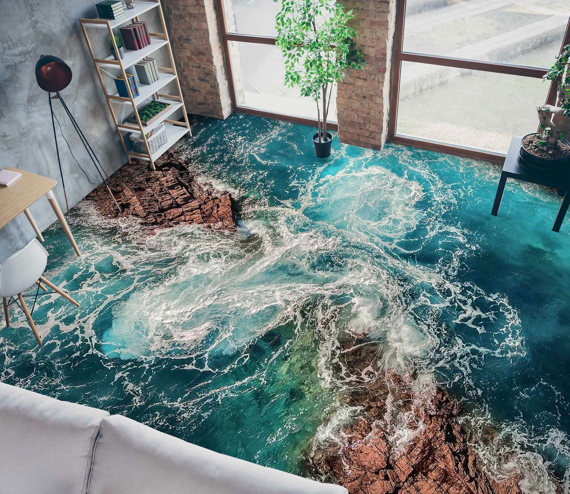 3D Sea Ripple Beauty 169 Floor Mural  Wallpaper Murals Rug & Mat Print Epoxy waterproof bath floor