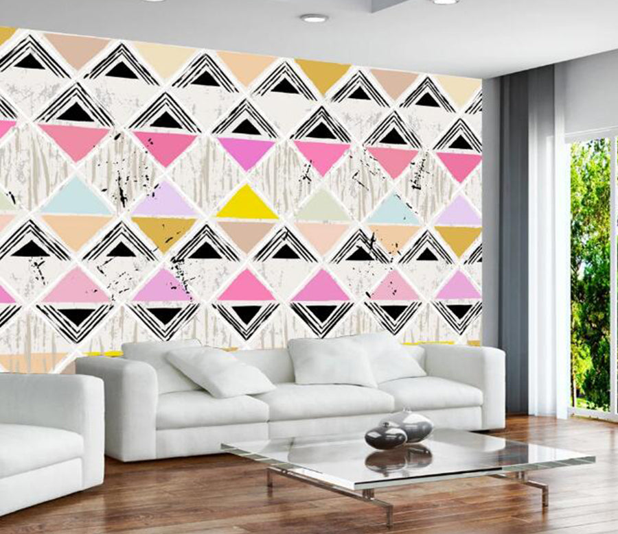 3D Bright Triangle 355 Wall Murals