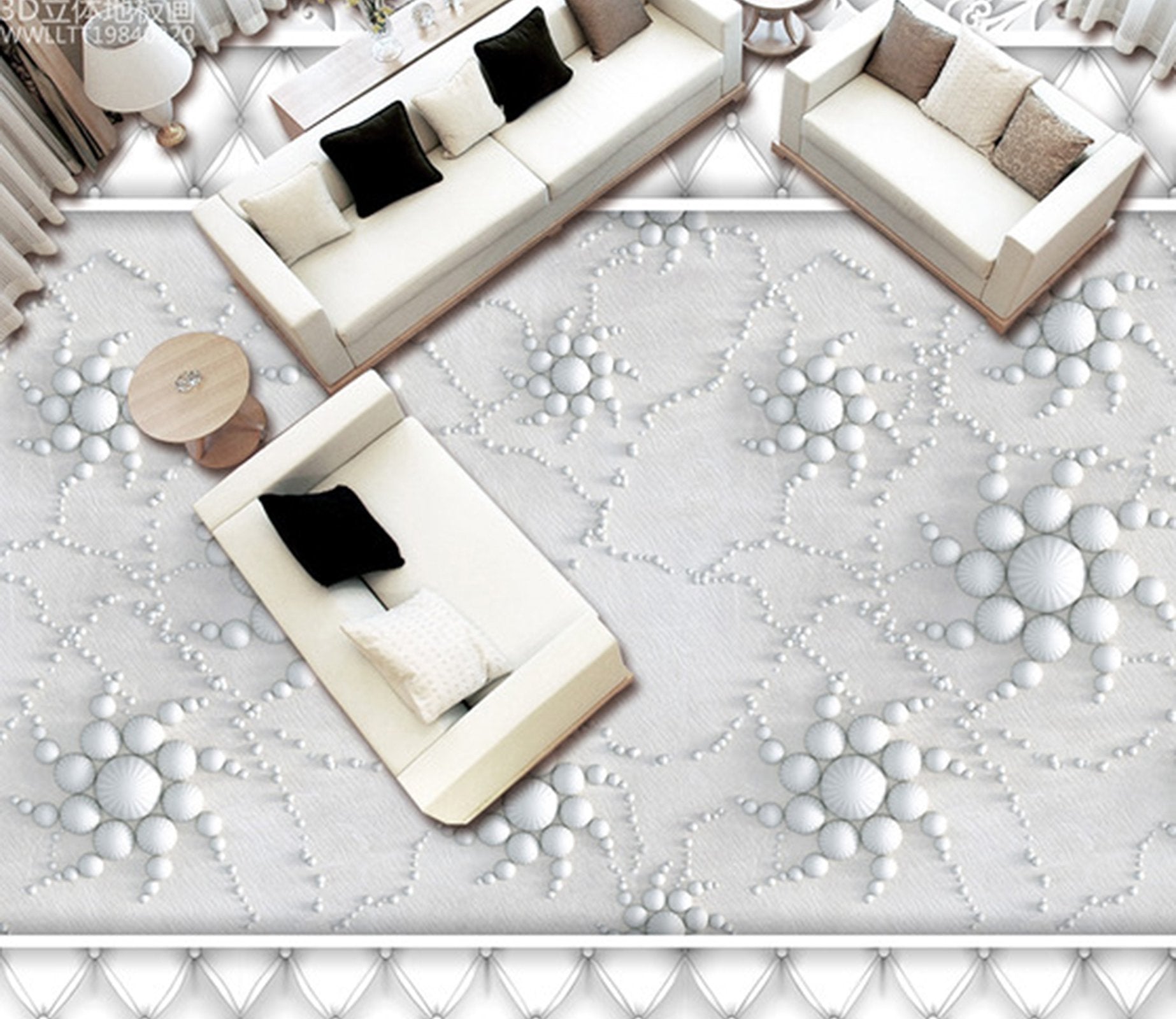 3D White Ball WG141 Floor Mural Wallpaper AJ Wallpaper 2 