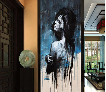 3D Black Lady Portrait 562 Wall Murals Wallpaper AJ Wallpaper 2 