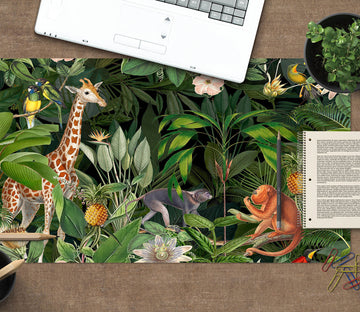 3D Giraffe Monkey 5237 Andrea Haase Desk Mat