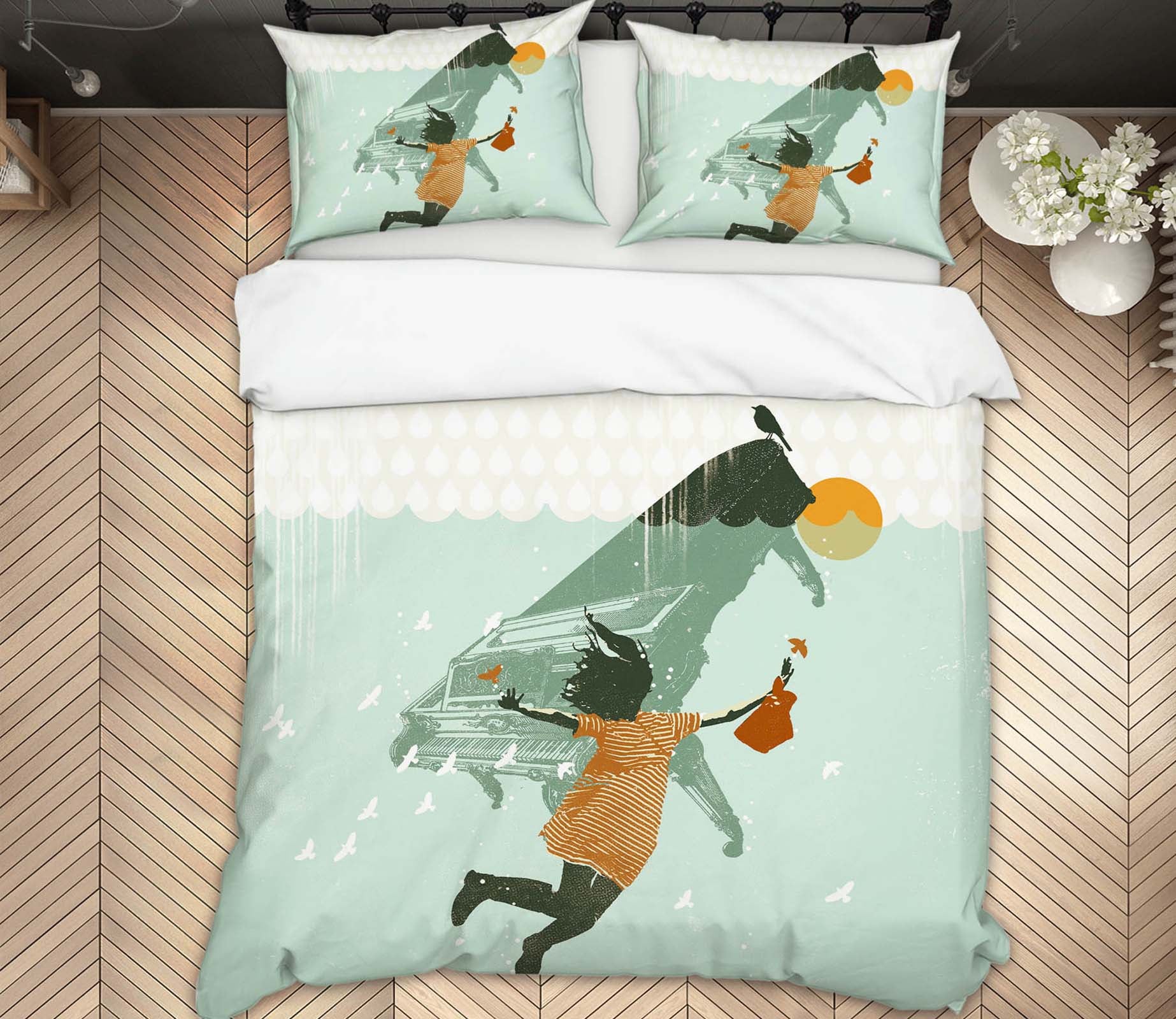 3D Swimming In Water 2119 Showdeer Bedding Bed Pillowcases Quilt
