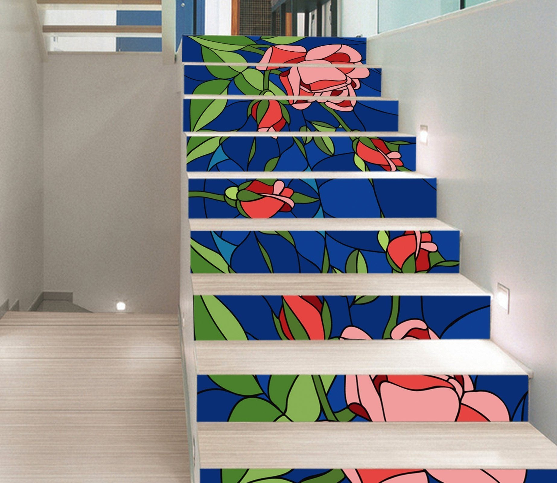 3D Flowers 438 Stair Risers Wallpaper AJ Wallpaper 