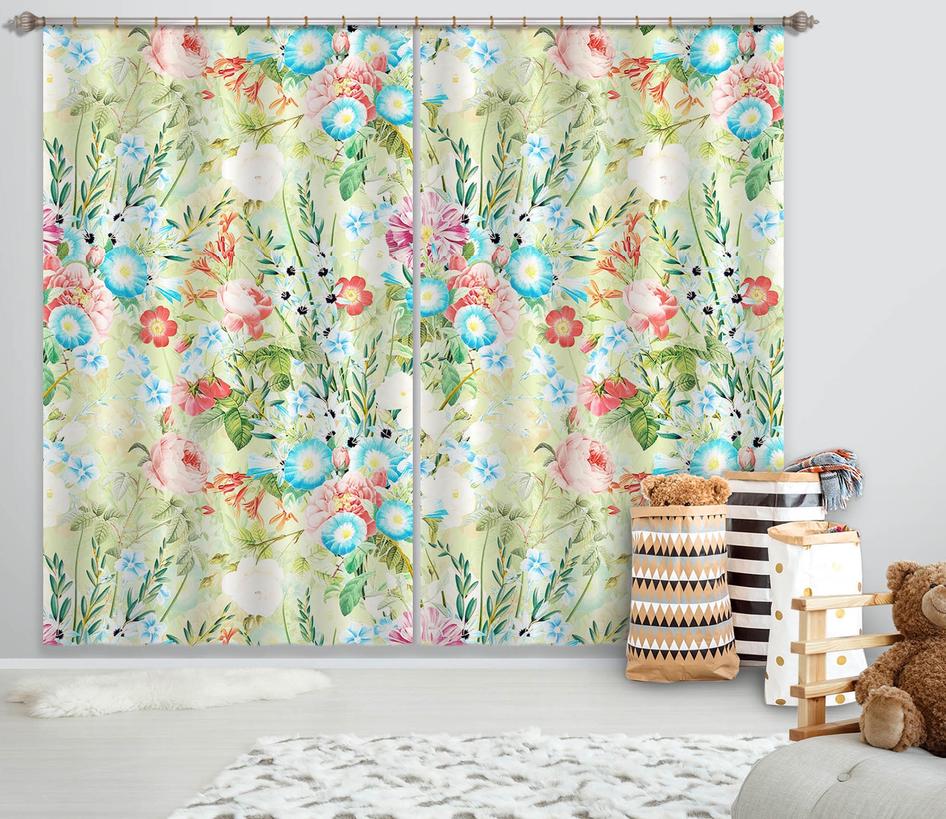 3D Fresh Flowers 148 Uta Naumann Curtain Curtains Drapes