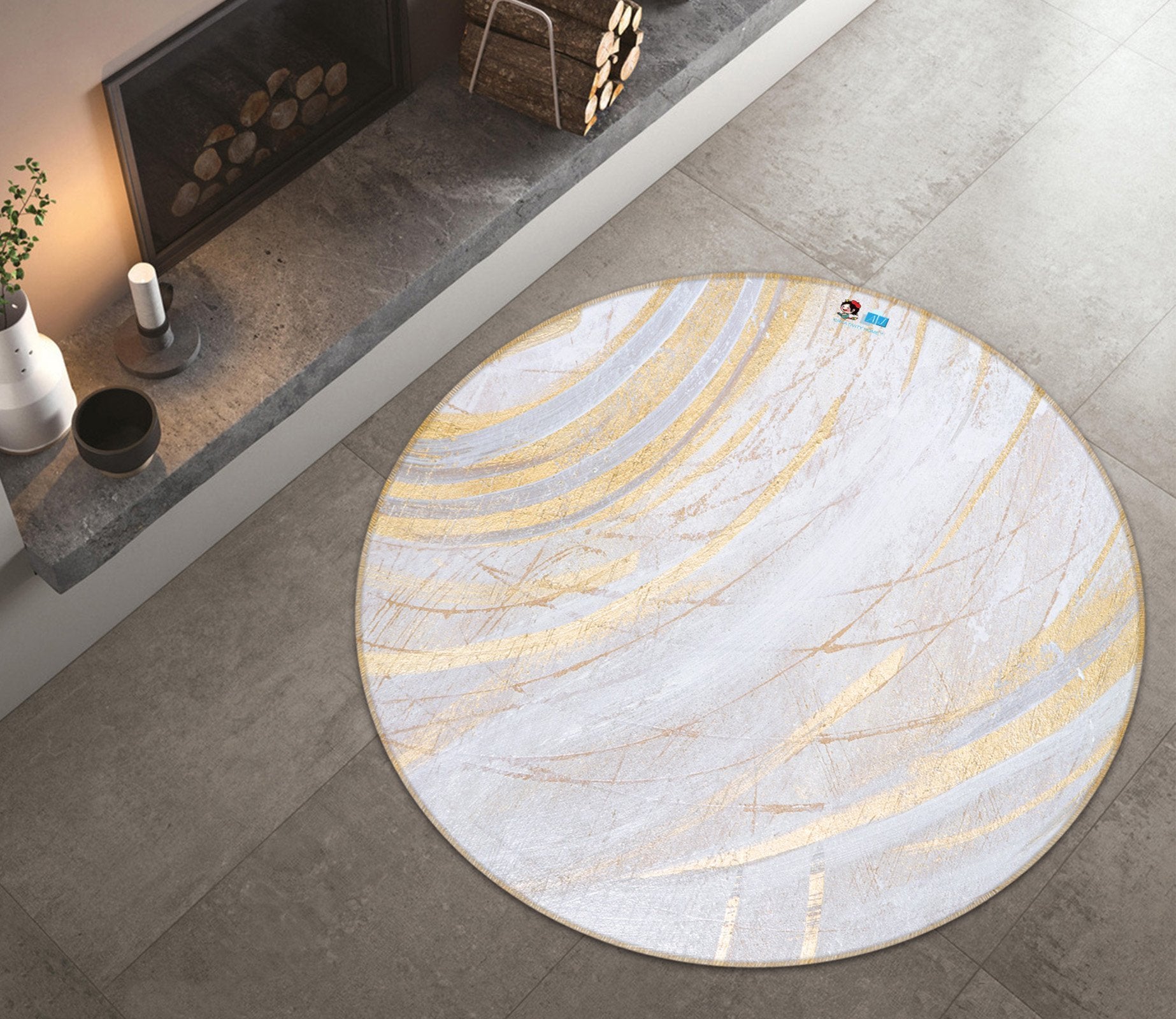 3D Semicircular Painting 129 Round Non Slip Rug Mat Mat AJ Creativity Home 