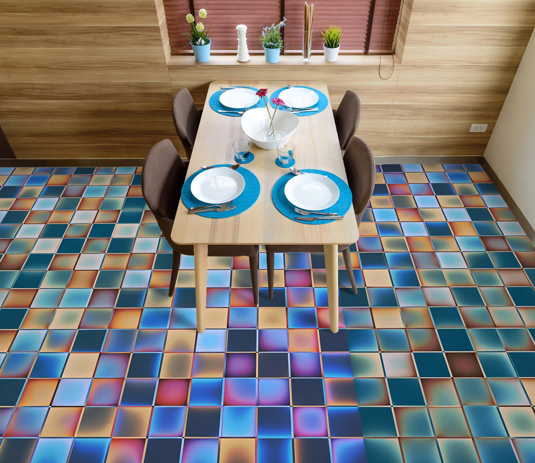 3D Colorful Squares 352 Floor Mural  Wallpaper Murals Rug & Mat Print Epoxy waterproof bath floor