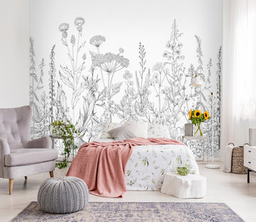 3D Sketch Flower 1558 Wall Murals