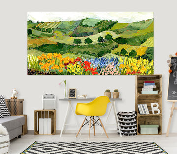 3D Colored Field 129 Allan P. Friedlander Wall Sticker