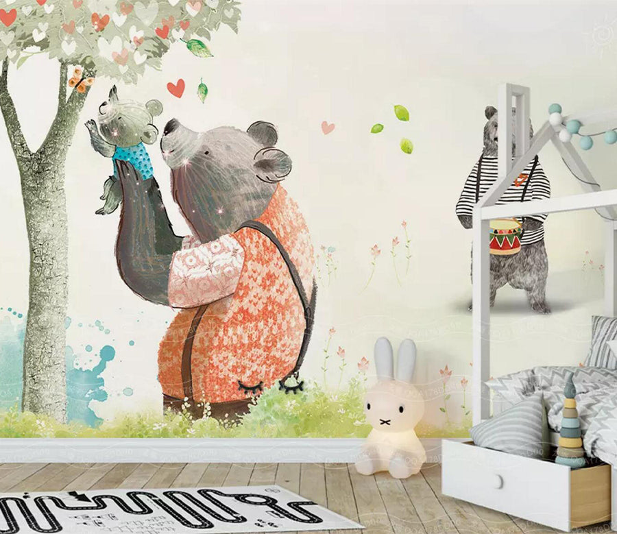 3D Bear Tree WC394 Wall Murals