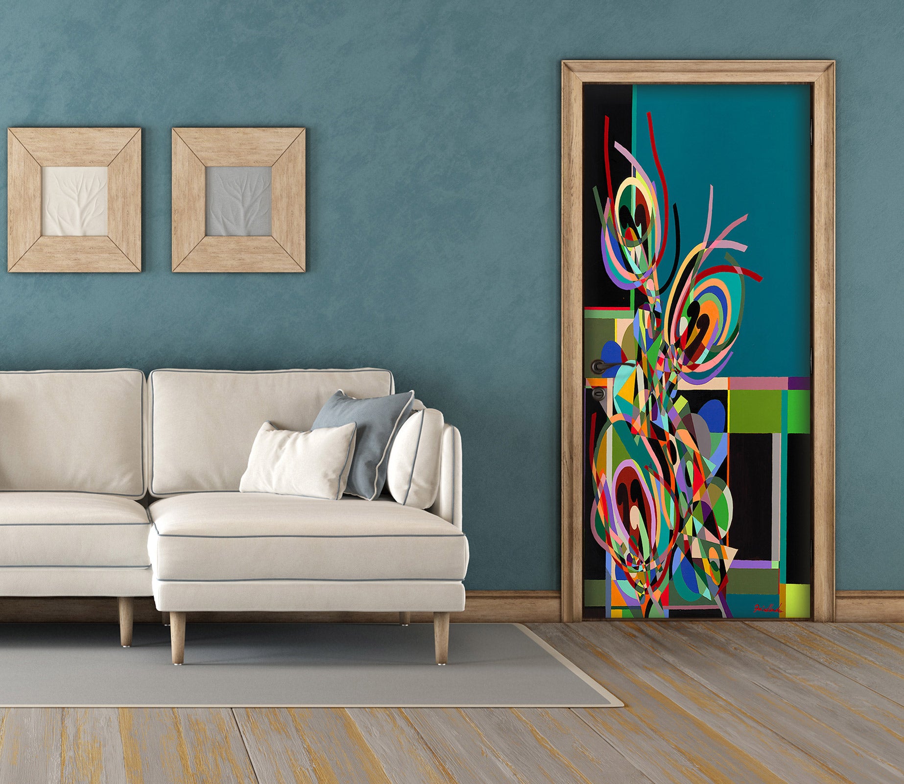 3D Colorful Patchwork Pattern 93154 Allan P. Friedlander Door Mural