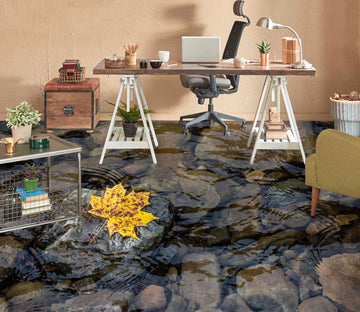 3D Yellow Maple Leaf 1072 Floor Mural  Wallpaper Murals Self-Adhesive Removable Print Epoxy