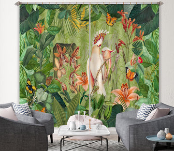 3D Cockatoos And Butterflies 049 Andrea haase Curtain Curtains Drapes