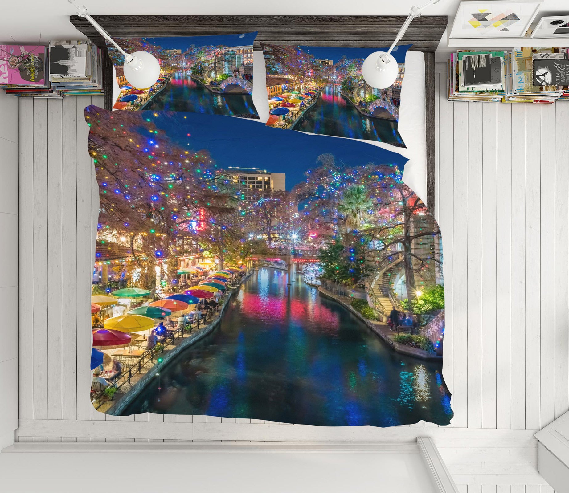 3D Night View Small River 8556 Beth Sheridan Bedding Bed Pillowcases Quilt