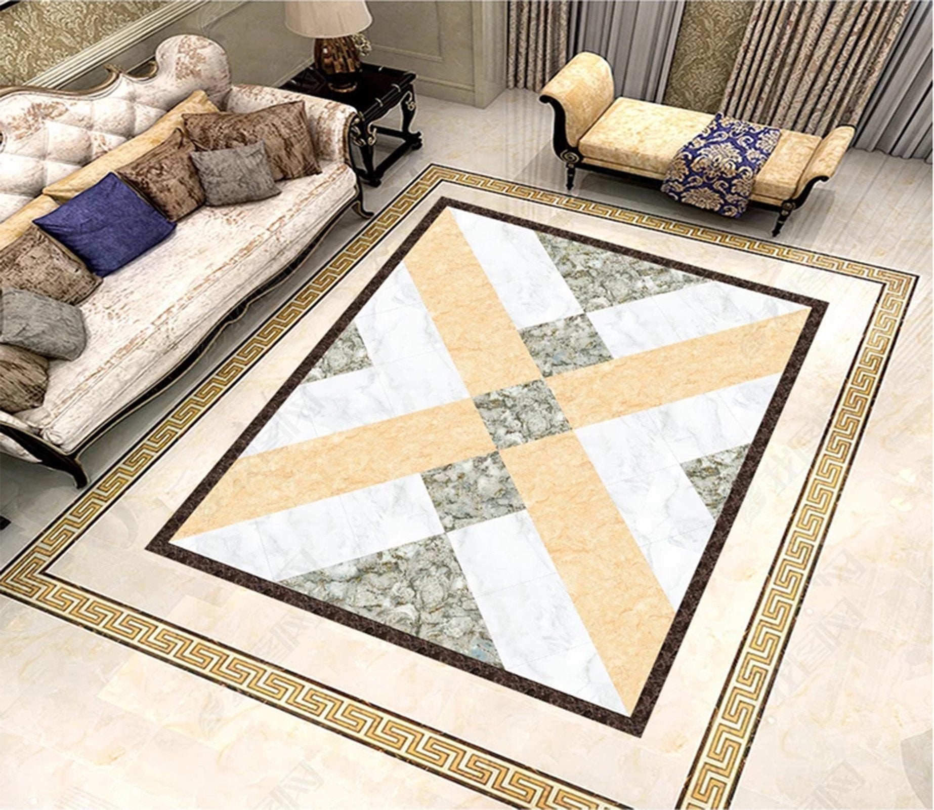 3D Color Stripe WG590 Non Slip Rug Mat Mat AJ Creativity Home 