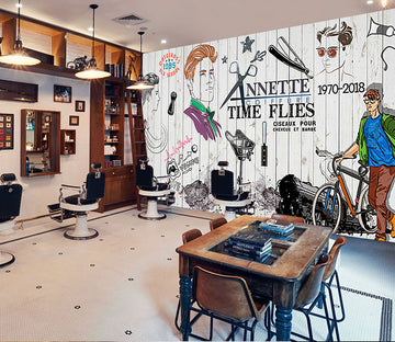 3D Hair Cutting Supplies 1457 Barber Shop Wall Murals