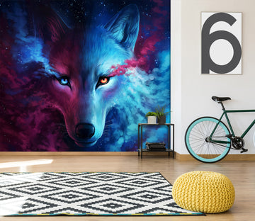 3D Blue Wolf 062 Wall Murals