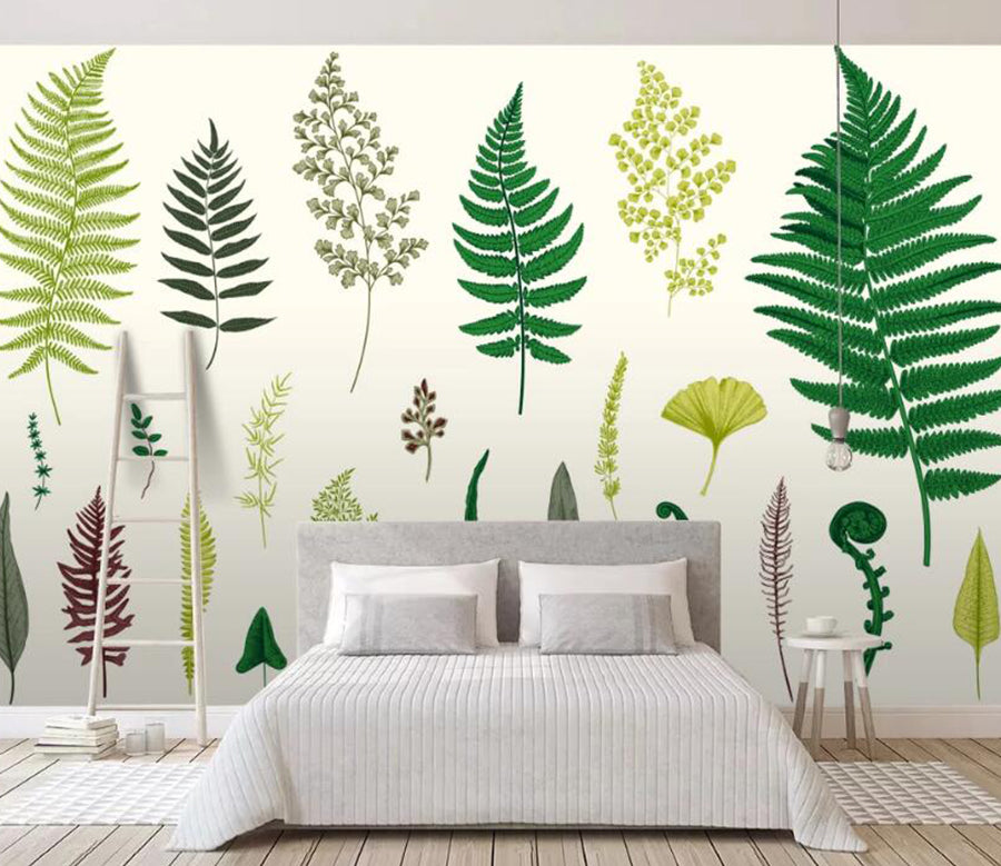 3D Long Leaves 606 Wall Murals