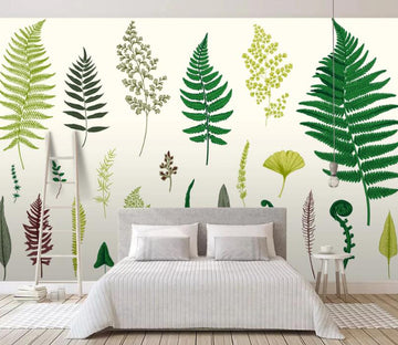 3D Long Leaves 606 Wall Murals