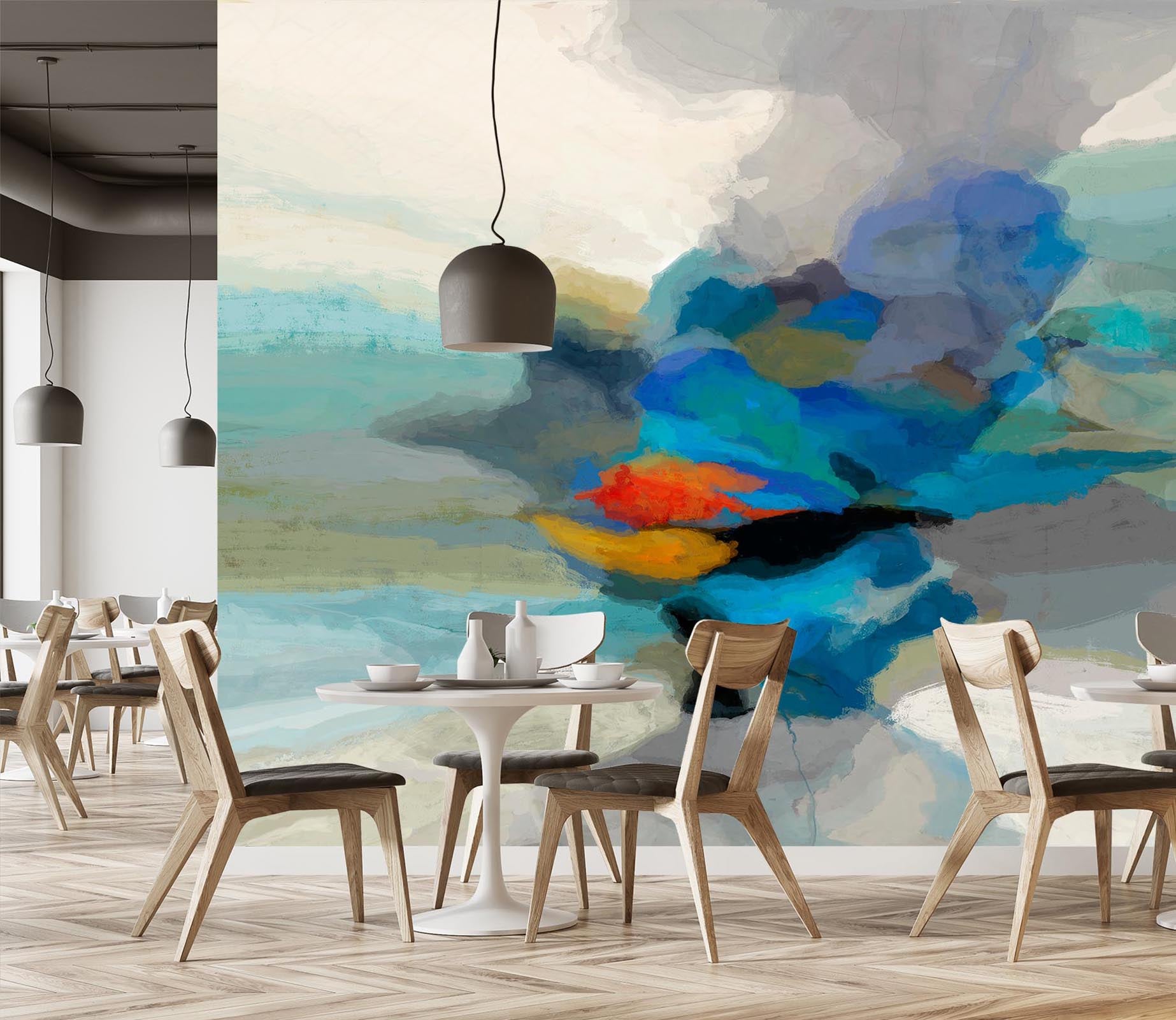 3D Blue Ink Pattern 1405 Michael Tienhaara Wall Mural Wall Murals