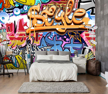 3D Graffiti Big Teeth 157 Wall Murals Wallpaper AJ Wallpaper 2 
