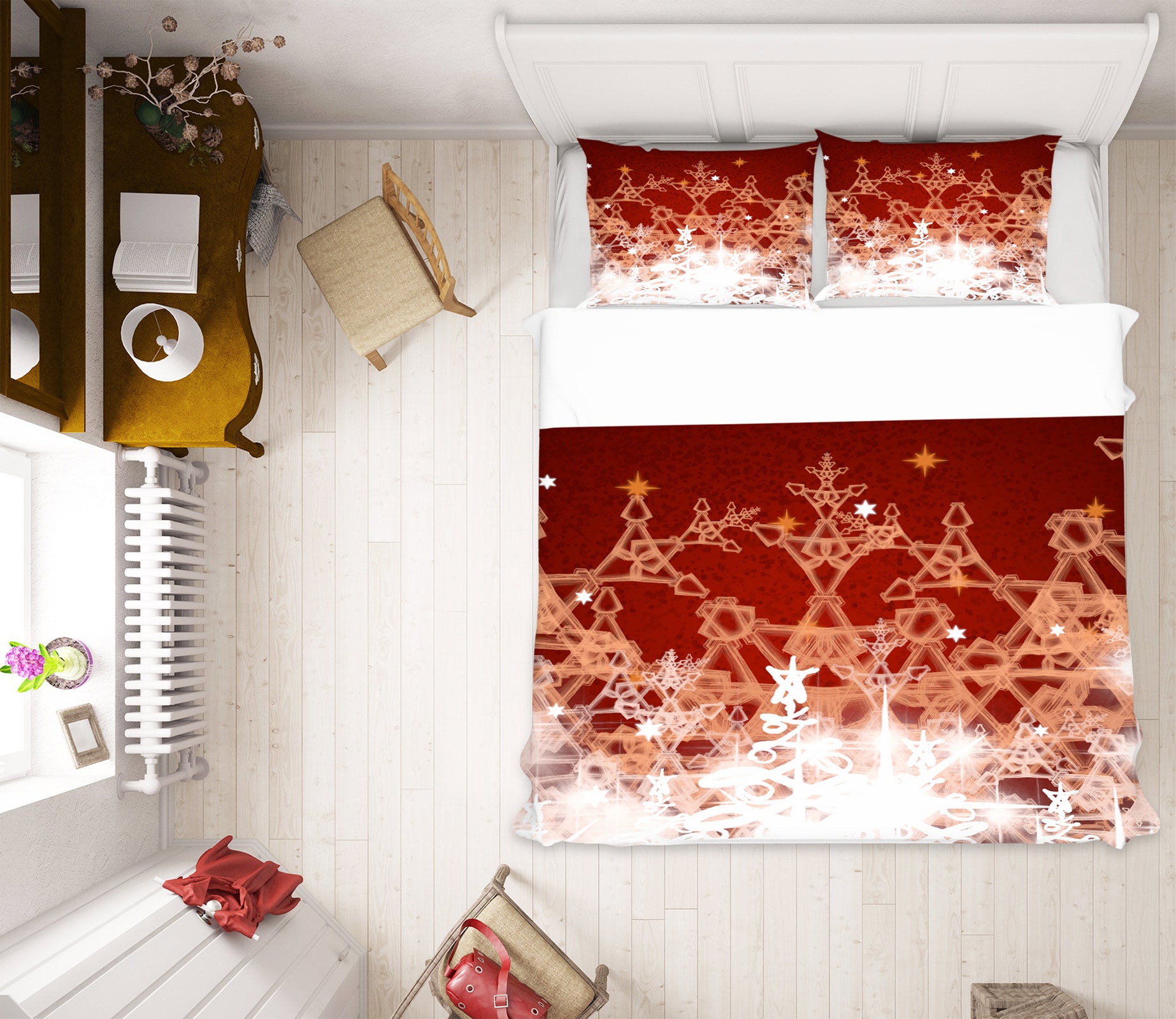 3D Snowflake 52176 Christmas Quilt Duvet Cover Xmas Bed Pillowcases