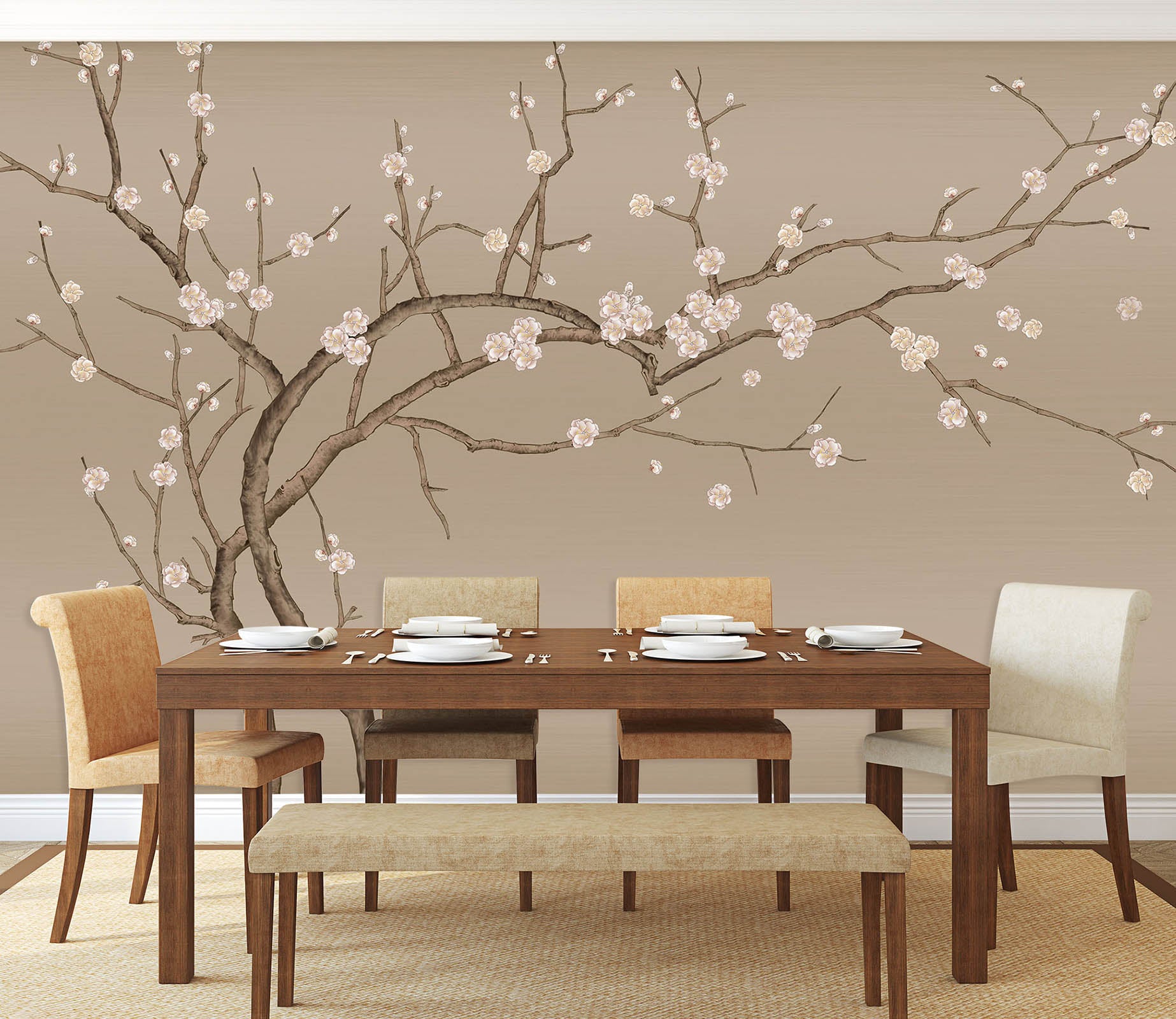 3D Tree Bent Over 1438 Wall Murals