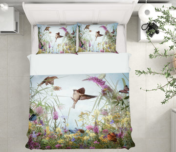 3D Bird Flower Bush 8523 Beth Sheridan Bedding Bed Pillowcases Quilt