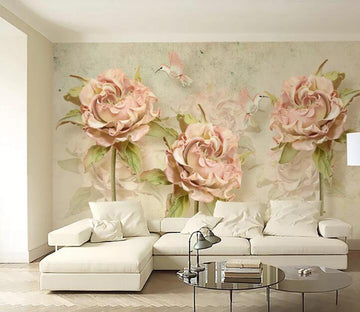 3D Pink Rose WC110 Wall Murals