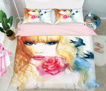 3D Rose Model 010 Bed Pillowcases Quilt