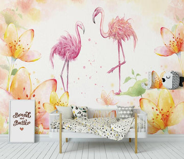 3D Dancing Flamingos 920 Wall Murals