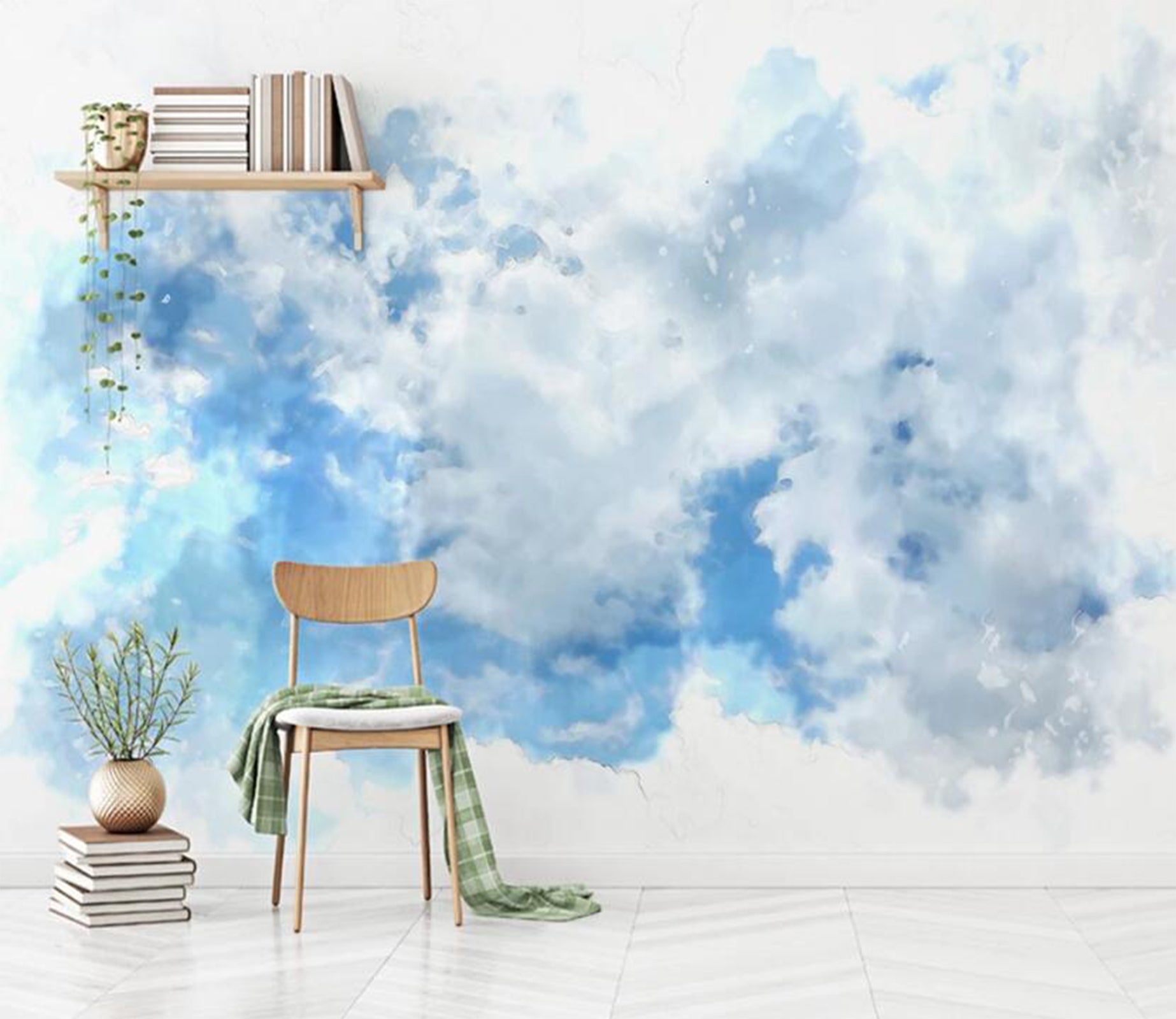 3D Blue Ink Tumbling Smudge 2140 Wall Murals