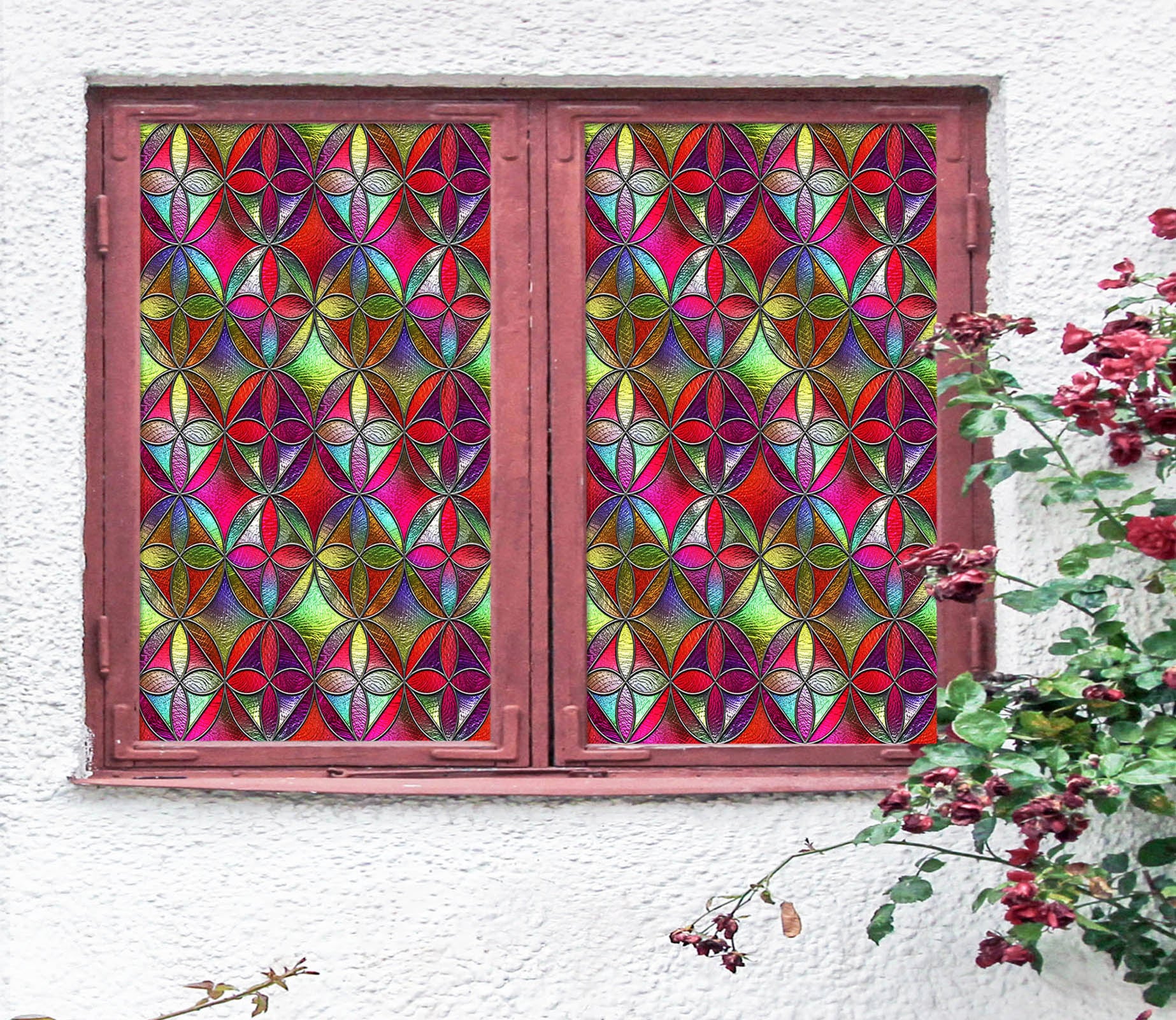 3D Irregular Pattern 205 Window Film Print Sticker Cling Stained Glass UV Block