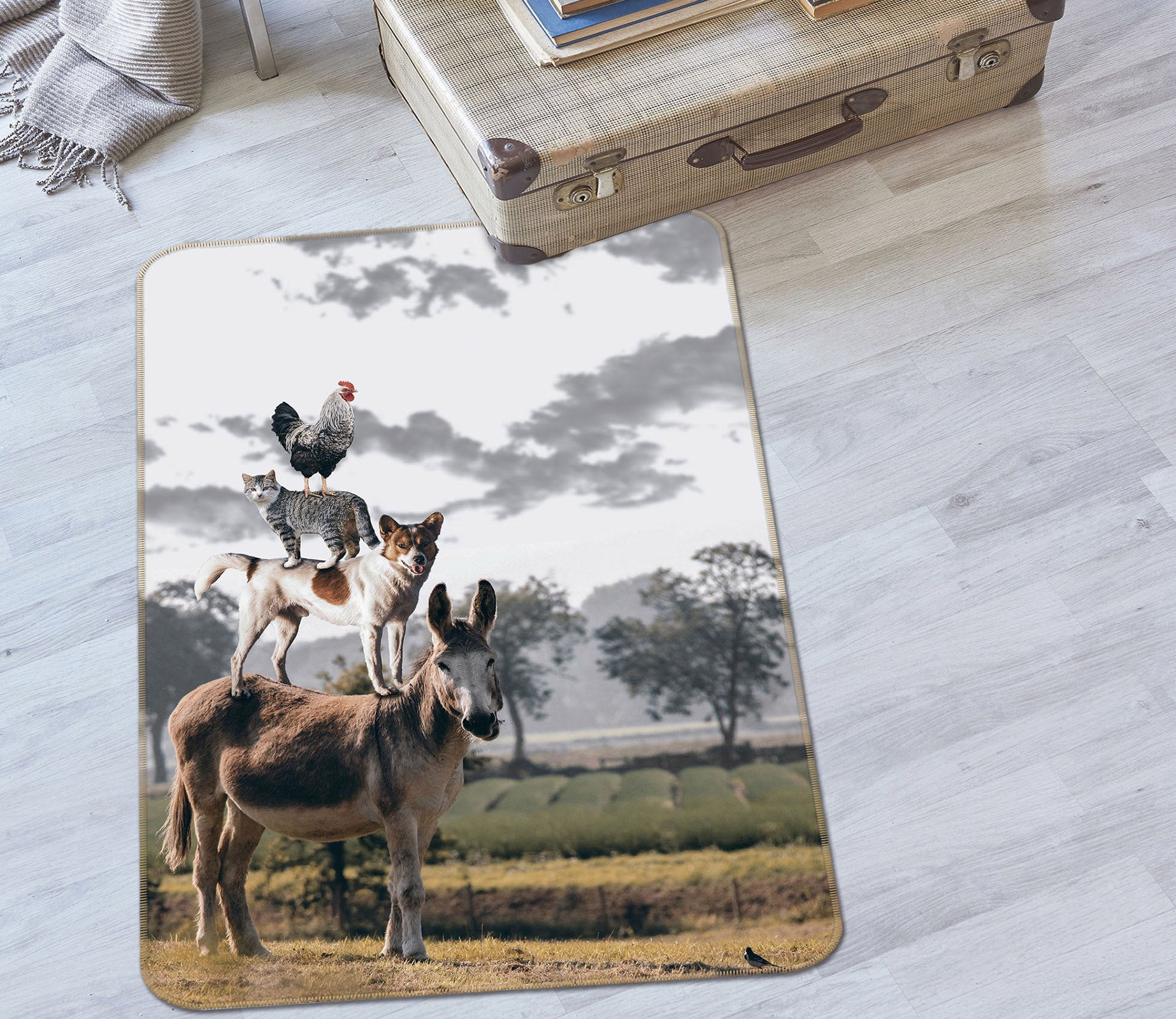 3D Donkey Puppy 157 Animal Non Slip Rug Mat