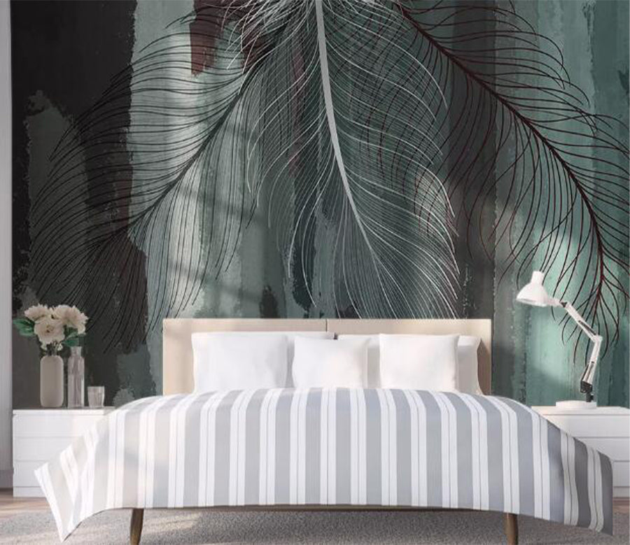 3D Feather Pattern WC2671 Wall Murals