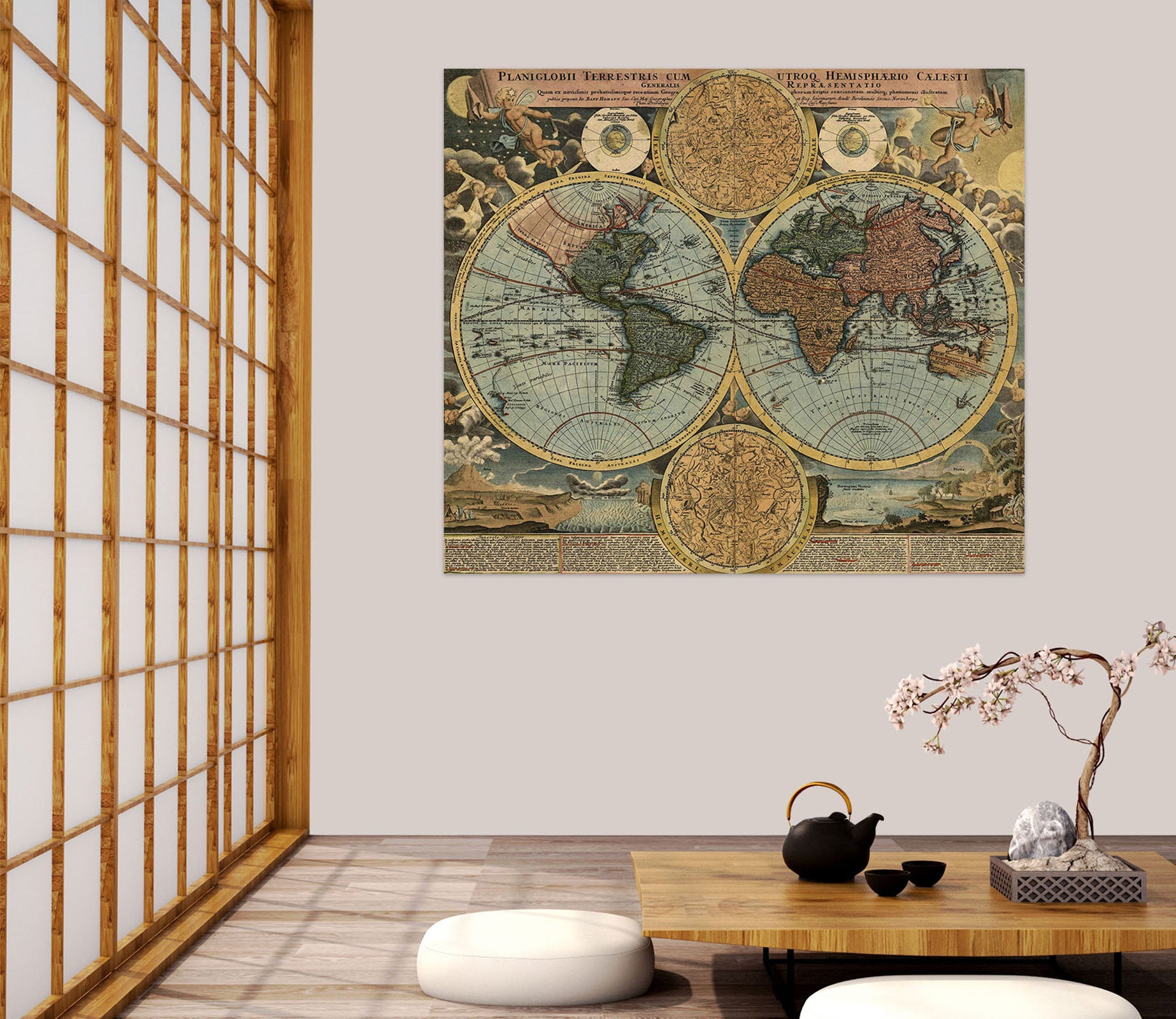 3D Big World 120 World Map Wall Sticker