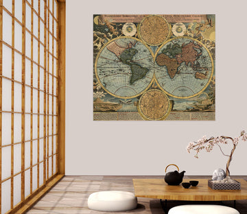 3D Big World 120 World Map Wall Sticker