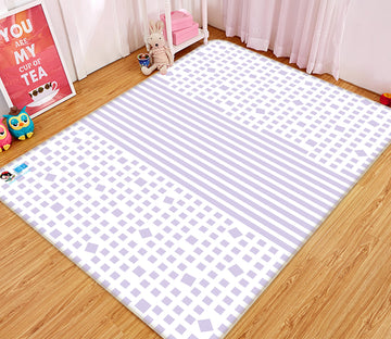 3D Purple Striped Pattern 9885 Kasumi Loffler Rug Non Slip Rug Mat