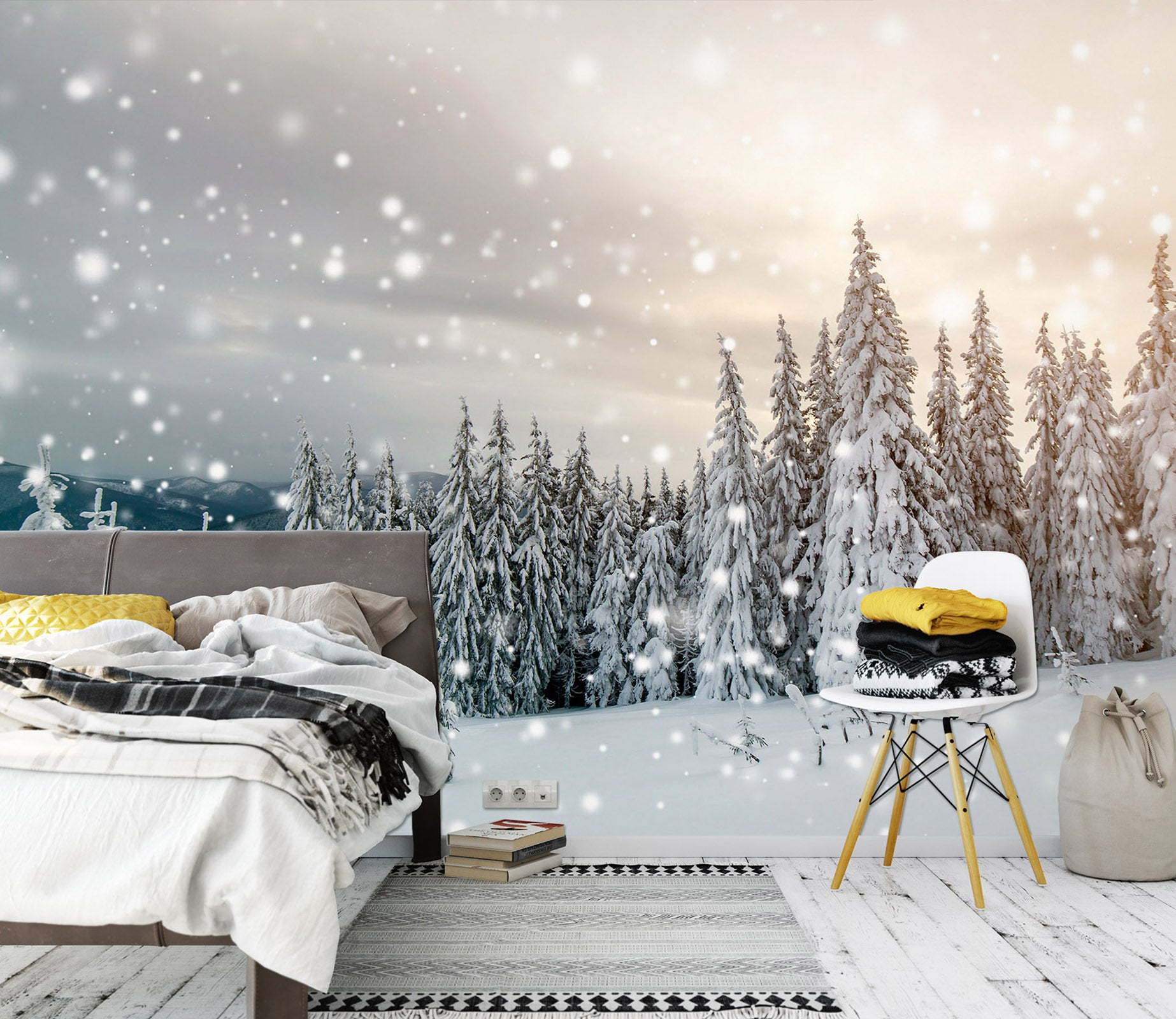 3D Snowy Woods 57094 Wall Murals