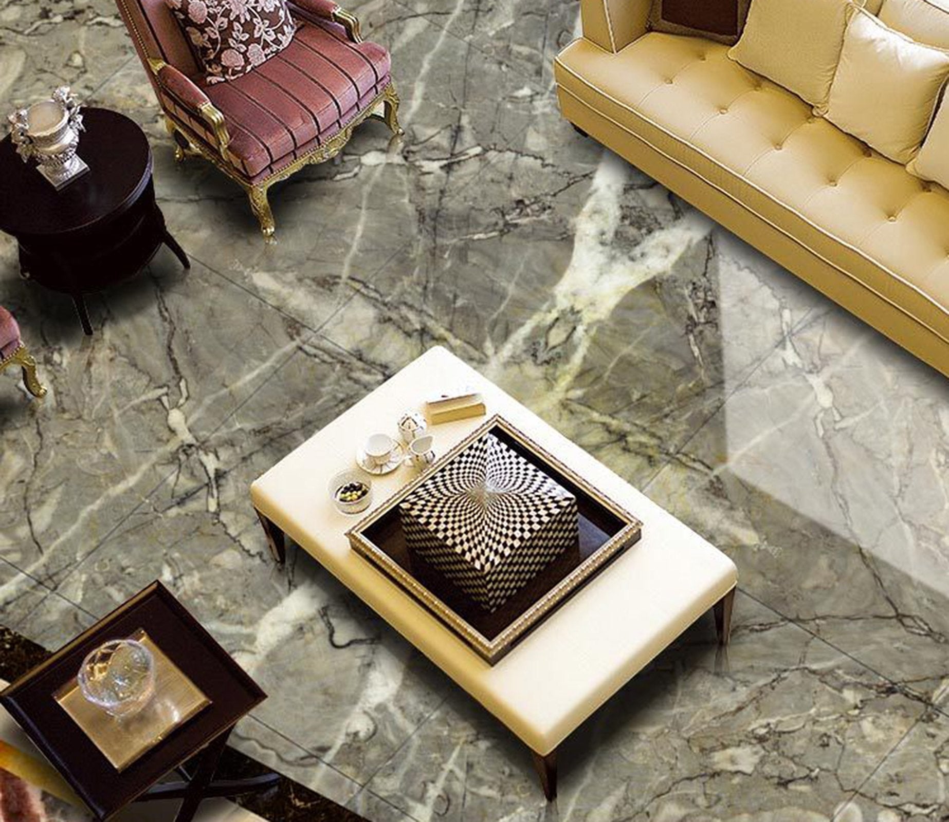 3D Marble Pattern WG325 Floor Mural Wallpaper AJ Wallpaper 2 