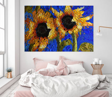 3D Sunflowers 012 Dena Tollefson Wall Sticker