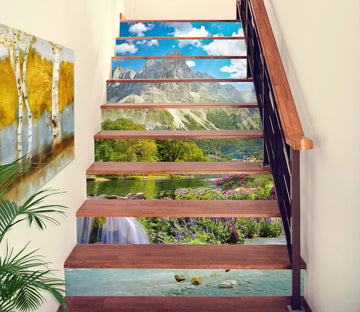 3D Alpine Green Water 341 Stair Risers