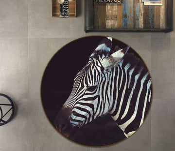 3D Zebra 014 Animal Round Non Slip Rug Mat Mat AJ Creativity Home 