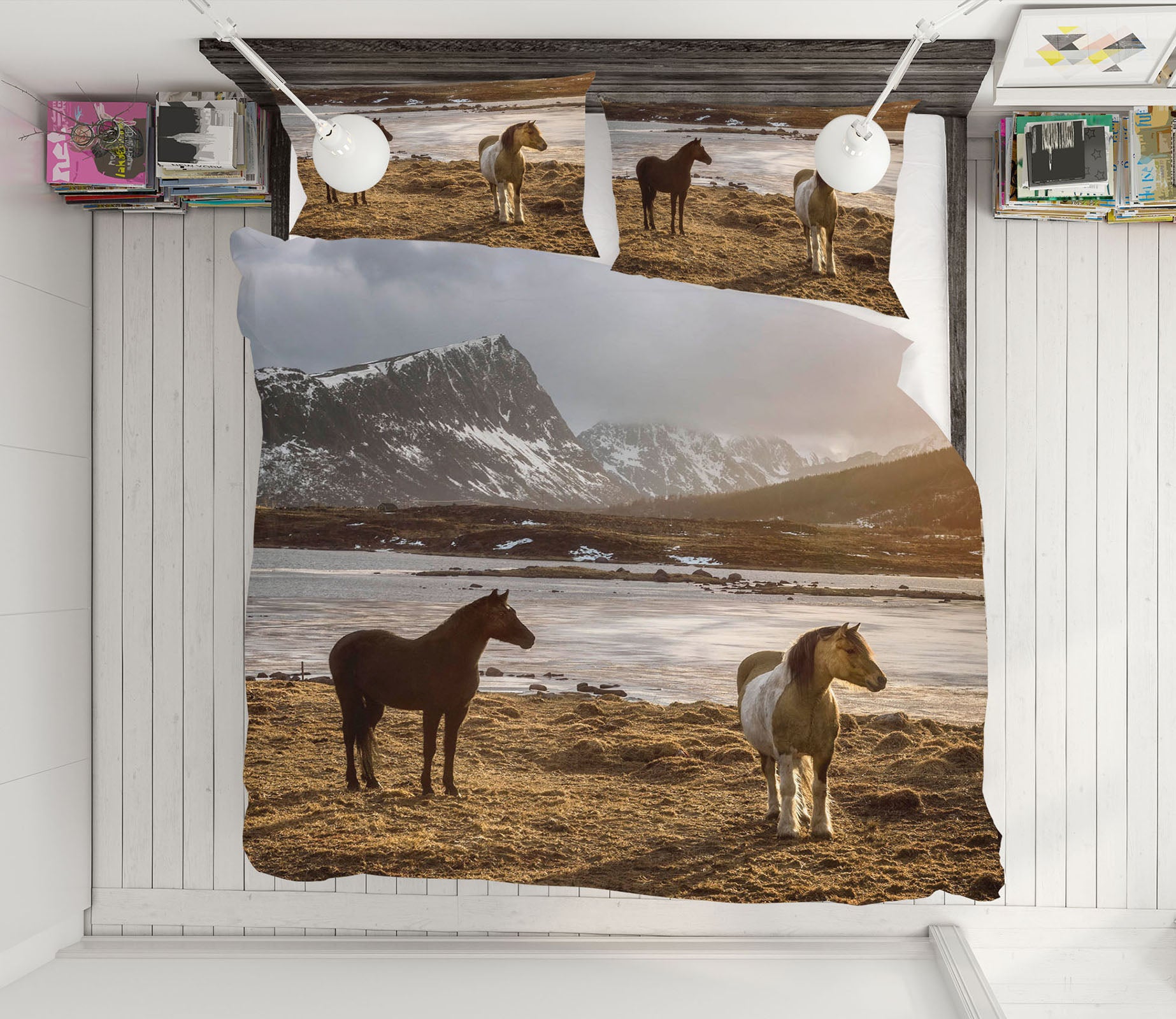 3D Lofoten Horses 108 Marco Carmassi Bedding Bed Pillowcases Quilt