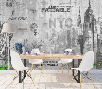 3D Sketch Building WC544 Wall Murals