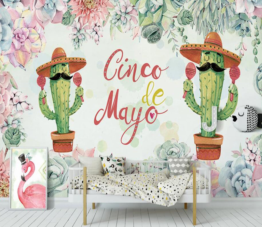 3D Gentleman Cactus 963 Wall Murals