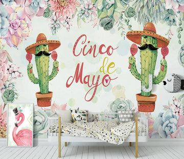3D Gentleman Cactus 963 Wall Murals