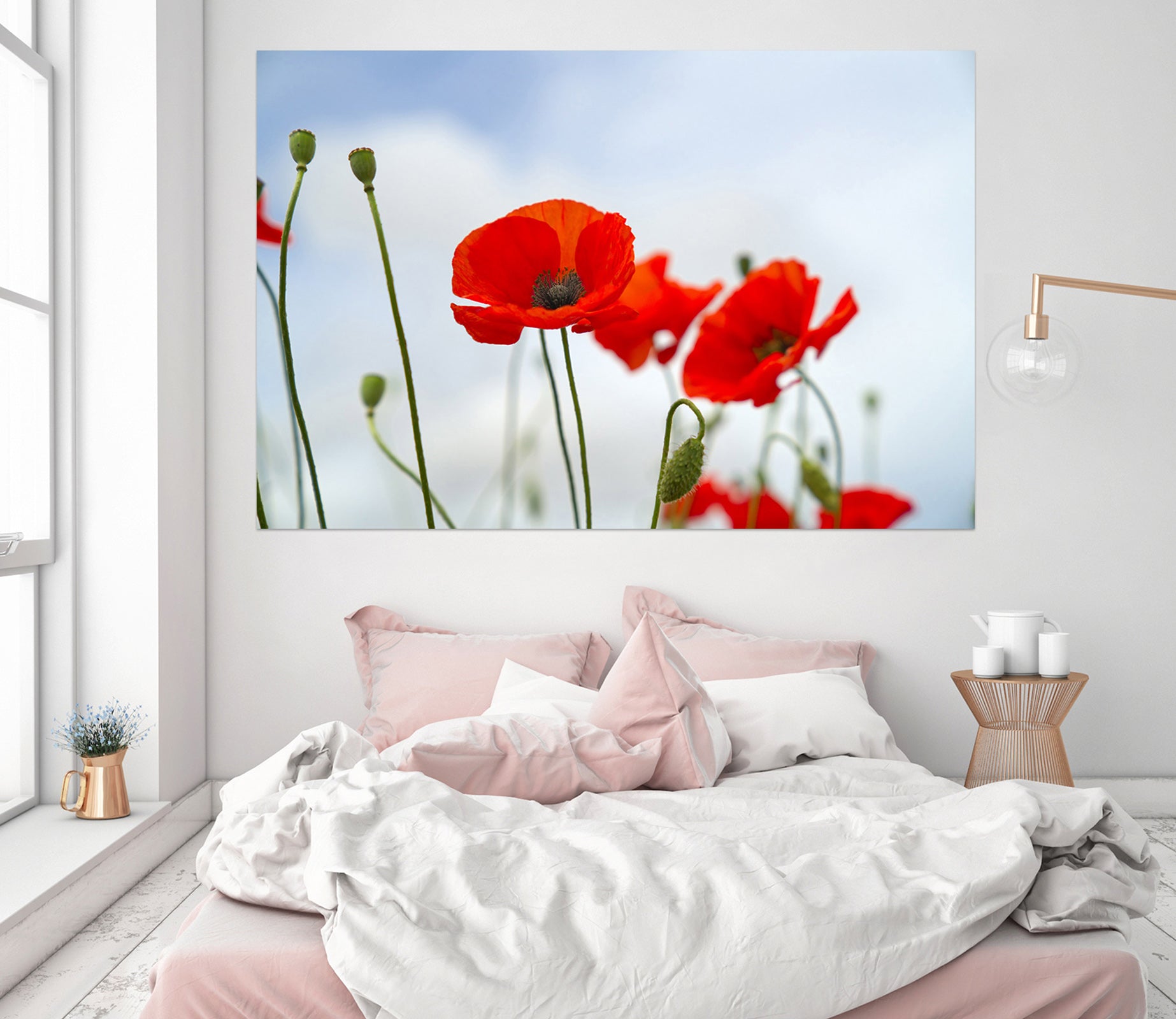 3D Red Flowers 132 Marco Carmassi Wall Sticker