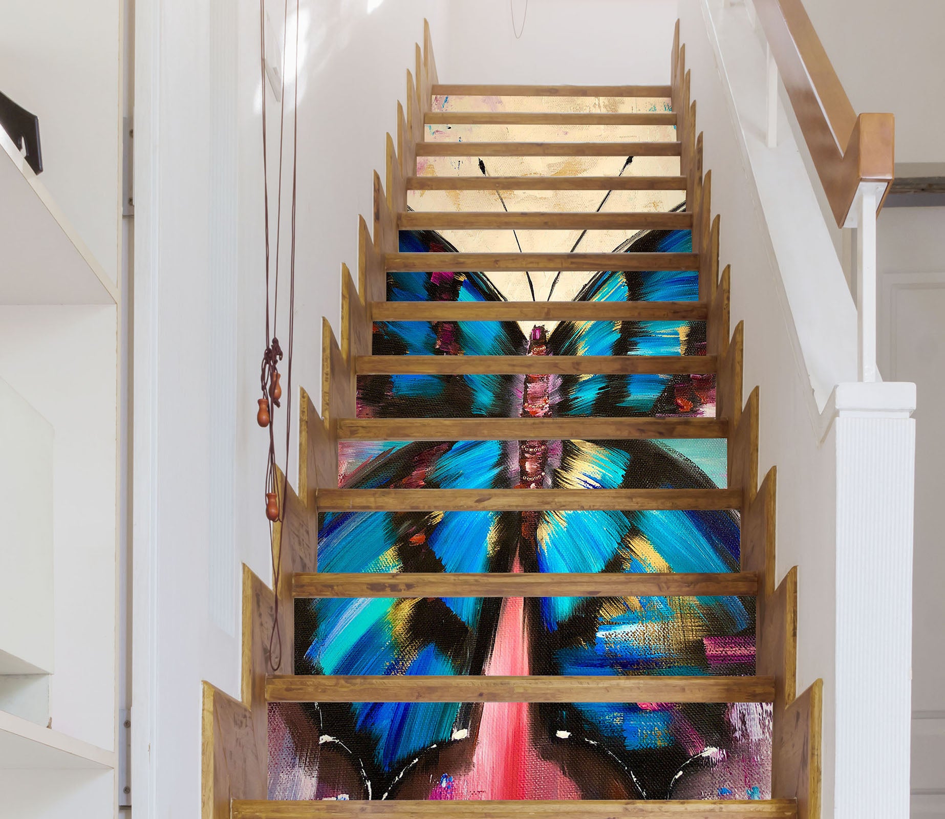3D Blue Butterfly 2215 Skromova Marina Stair Risers