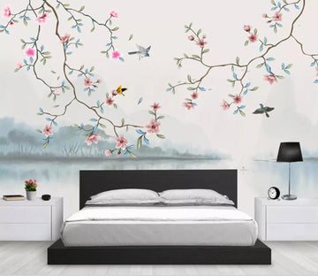 3D Flower Bird WC33 Wall Murals Wallpaper AJ Wallpaper 2 