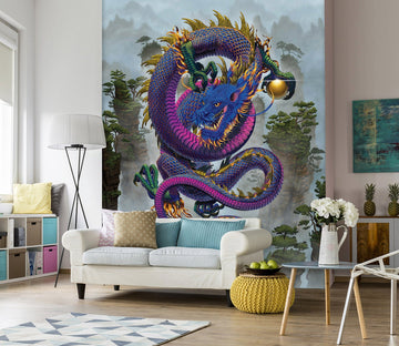 3D Purple Dragon 1518 Wall Murals Exclusive Designer Vincent Wallpaper AJ Wallpaper 